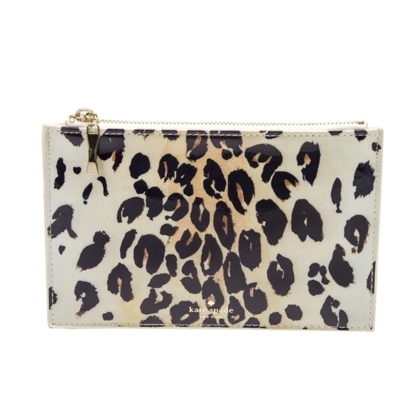 Kate Spade New York patent leather animal print, leather lining, gold-tone Zip - Picture 1 of 11